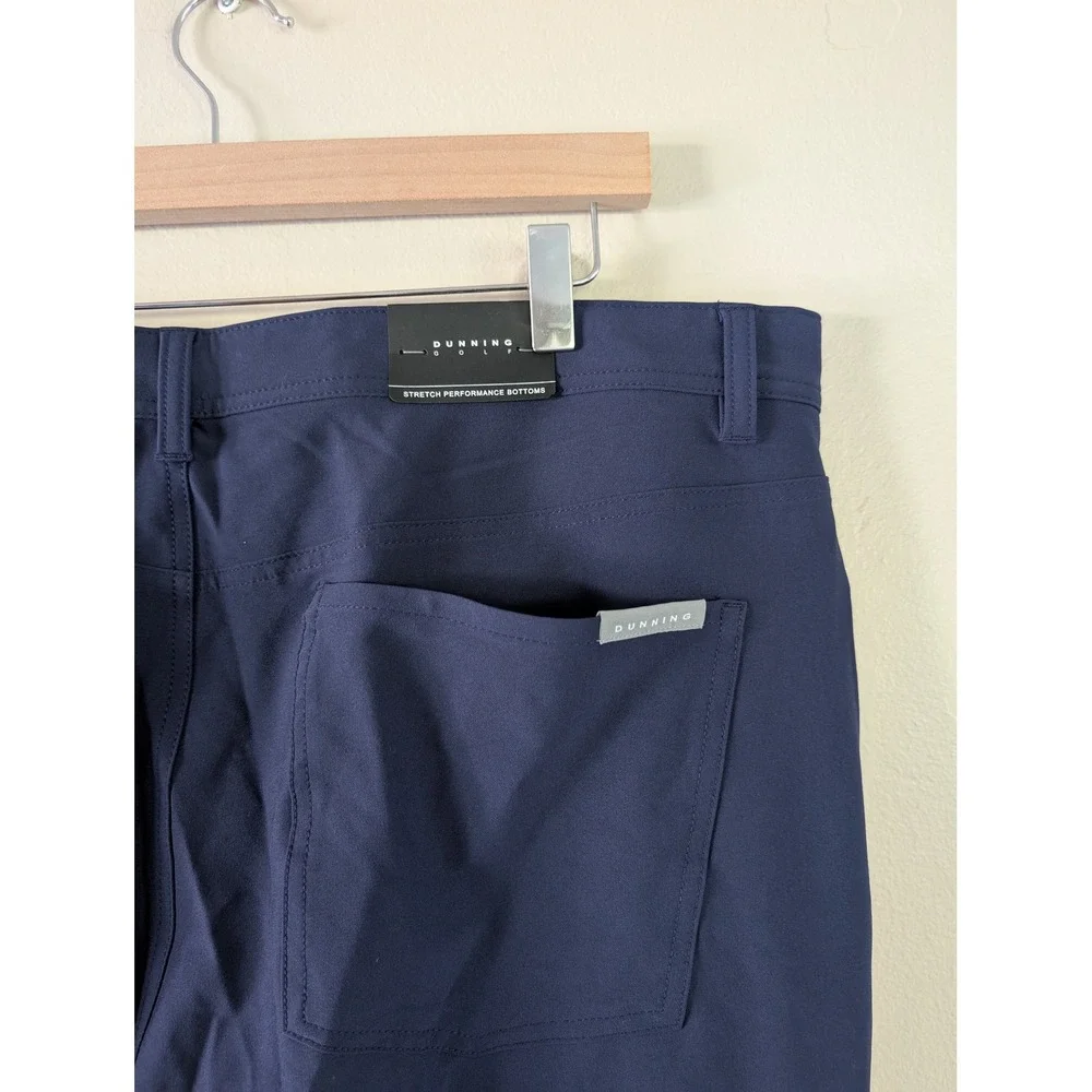 Dunning Mens Stretch Performance Golf Pants Navy‎ Blue 38/30 Athletic Tech Chino